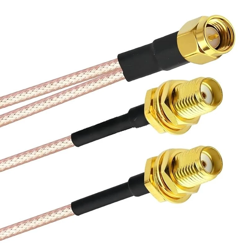 P9FA SMA Splitters Cable SMA Male to Double SMA Female Cable for 3G 4G Routers