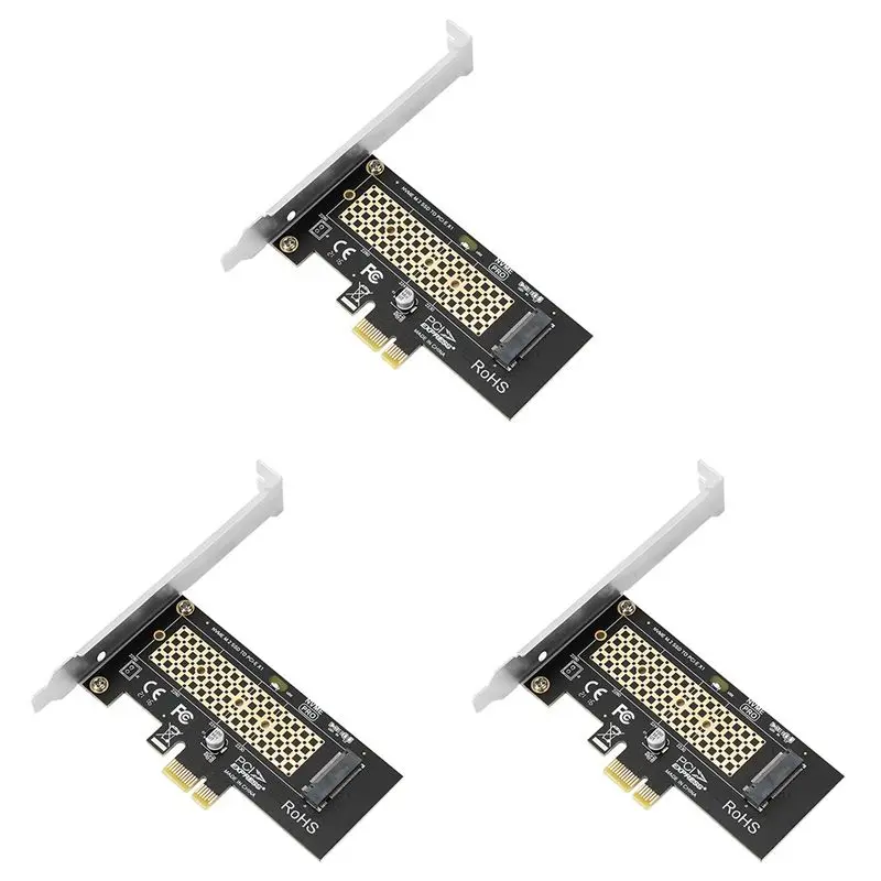 

3X M2 NVME Riser Card M2 NVME To Pcie X1 Riser Card M2 Solid State Drive Expansion Card Driver-Free For WIN10-ABIU