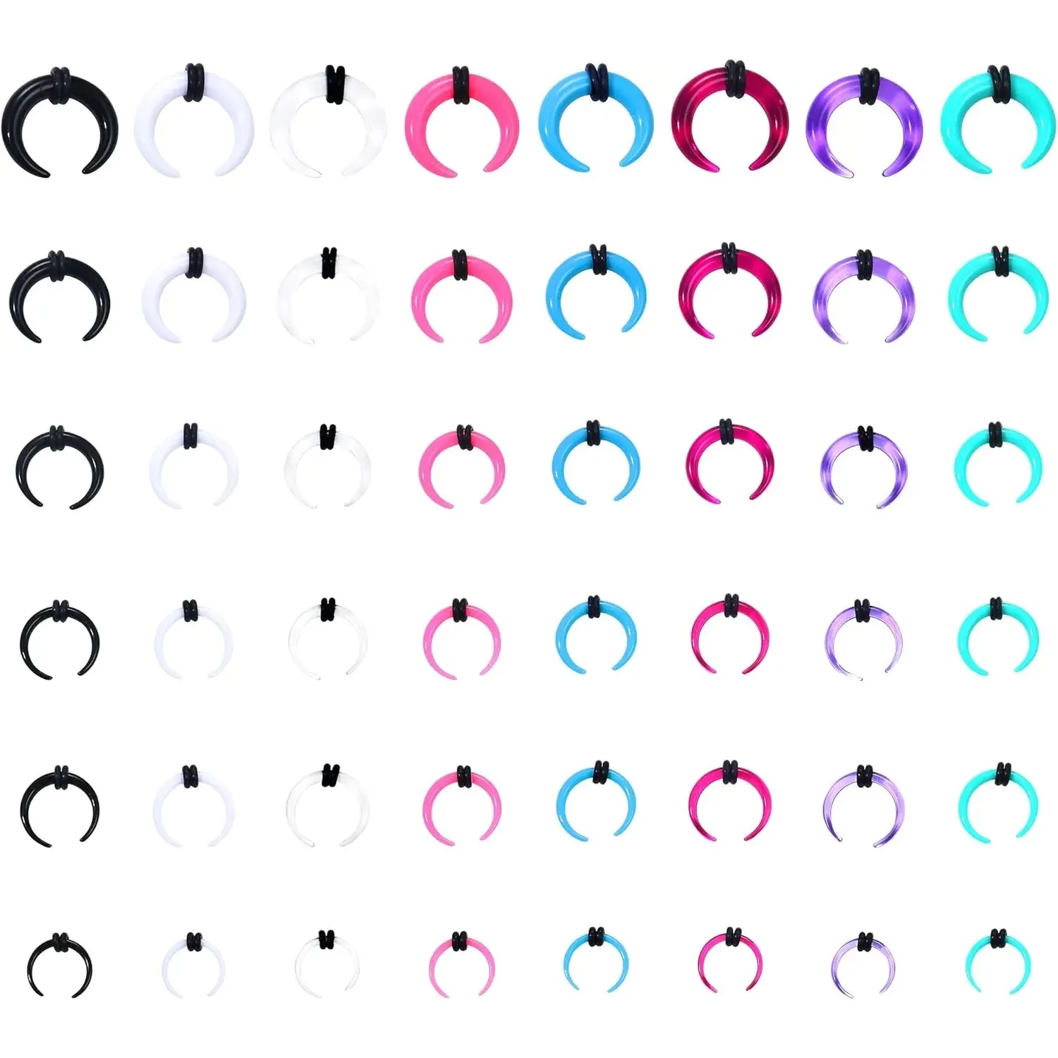 

Florideco 4G-14G Acrylic Septum Stretching Kit Septum Ring Septum Gauge Kit Piercing Jewelry for Stretching Pierced Nose Ear