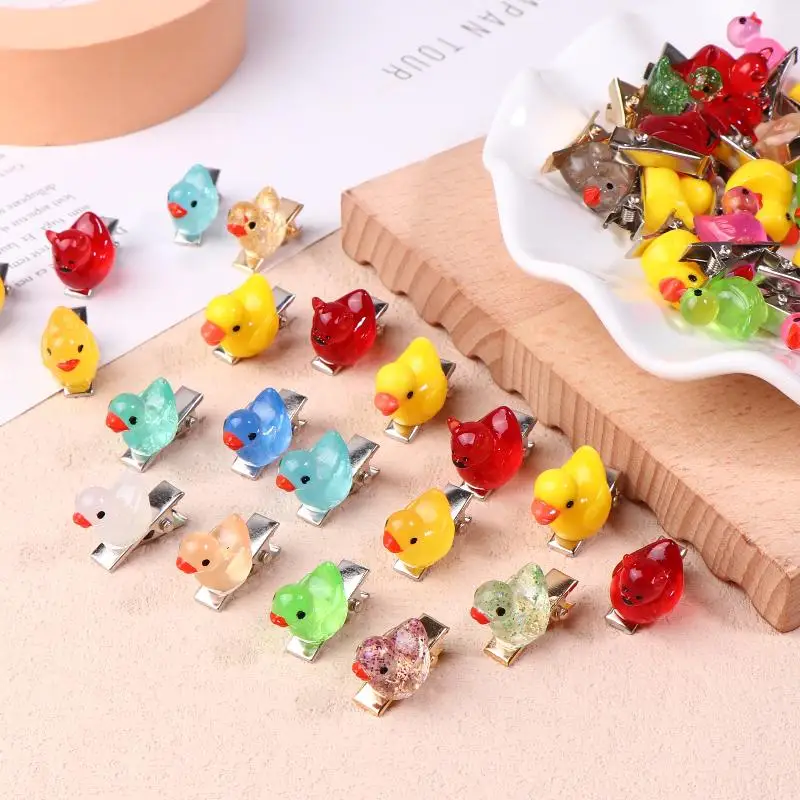 10/20/30/40 قطعة مقاطع الشعر الأصفر الداكن مقاطع الشعر الحيوانية الملونة الصغيرة العودة إلى المدرسة إكسسوارات الشعر ديكور الشعر