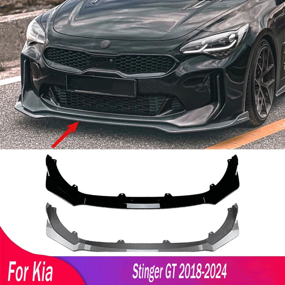 Car Front Bumper Lip Spoiler Diffuser Splitter Body Kits For Kia Stinger GT 2018 2019 2020 2021 2022 2023 2024