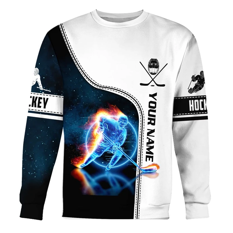 Novedad de verano, camiseta con estampado de Hockey deportivo en 3D, camisetas para amantes del Fitness, camisetas de palo de Hockey para hombres, camisetas de moda de manga larga para gimnasio