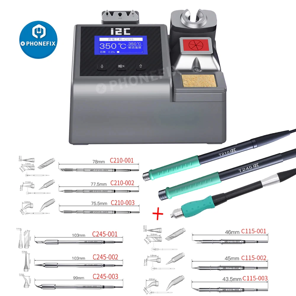 I2C 2SCNi NANO Soldering Station Universal JBC C115/C210/C245 Solder Iron Tip for Phone PCB Electronic Welding Rework Station