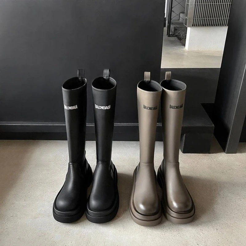 

2025 New AFashionable and high-quality utumn Women's Fashion Versatile Slim Thick Heel Knee-high Knight Boots Trendy Long Boots
