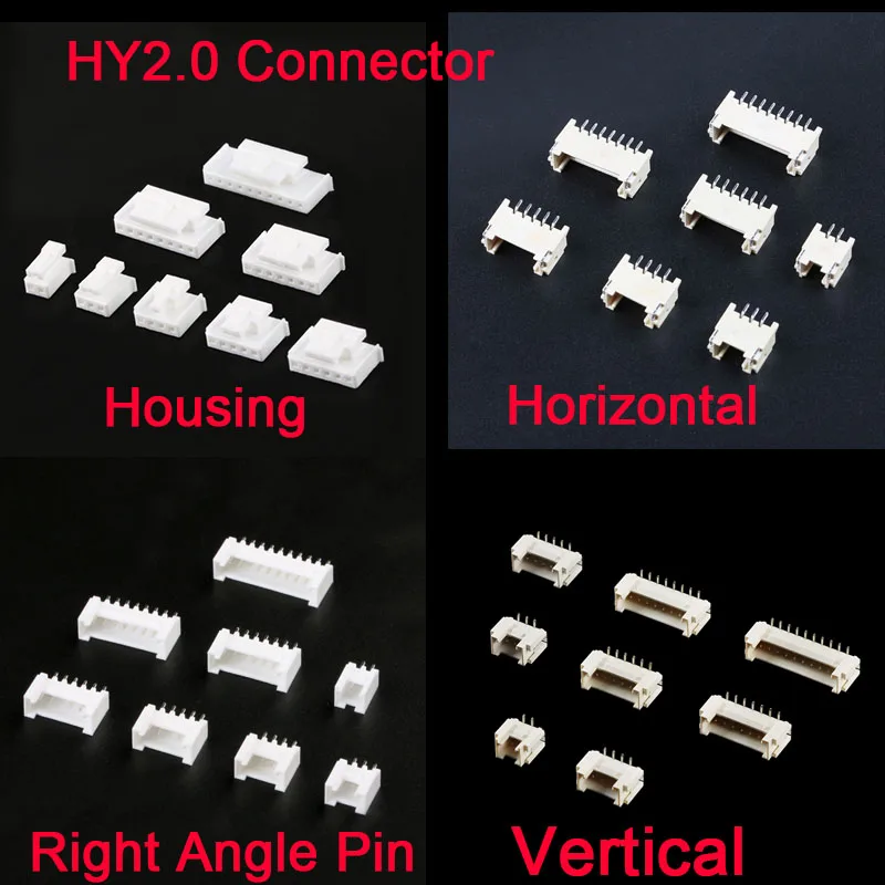 10Pcs/20Pcs HY2.0 Connector Socket Pin Header 2P/3P/4P/5P/6P/7P/8P/10P HY2.0 2mm Housing Shell/Vertical/Horizontal/Right Angle