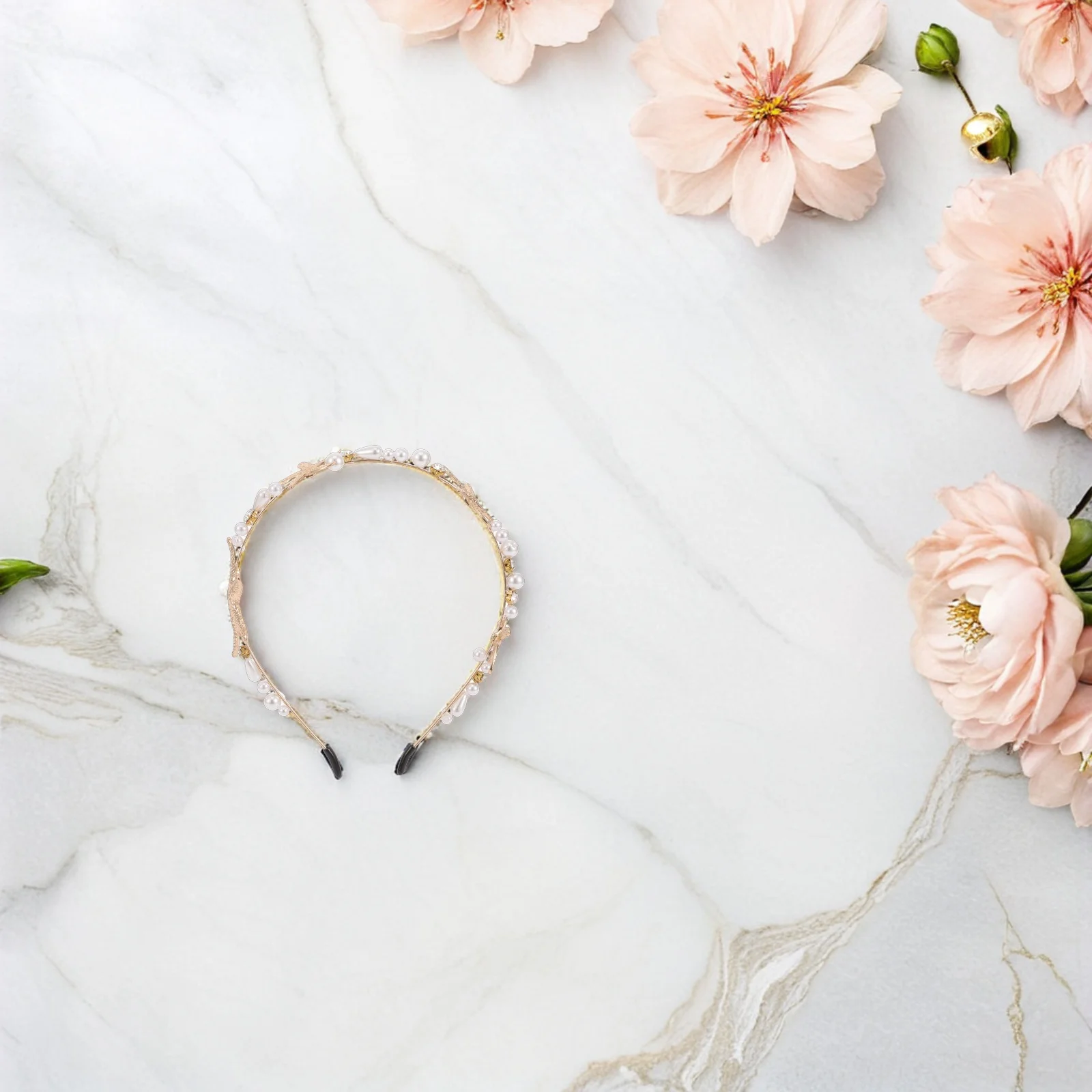 طوق شعر على شكل نجمة البحر مع زينة لؤلؤية، ربطة شعر عصرية للنساء لحفلات الزفاف، إكسسوار أغطية الرأس الرقيقة الأنيقة #5