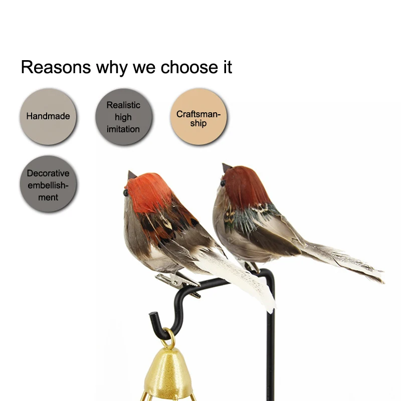 1pcs Artificial Birds Artificial Birds With Clip Garden Decoration Tree Outdoor Yard Ornaments Random Color