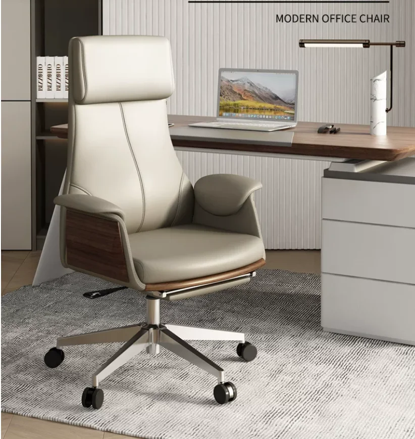 Boss chair leather office chair can lie down business lunch break computer chair home study