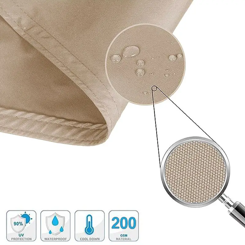 Khaki 300D Polyester Waterproof Telescopic Sail With Accessories Customizable Anti-UV Awning Outdoor Terrace Canopy Sunshade Net