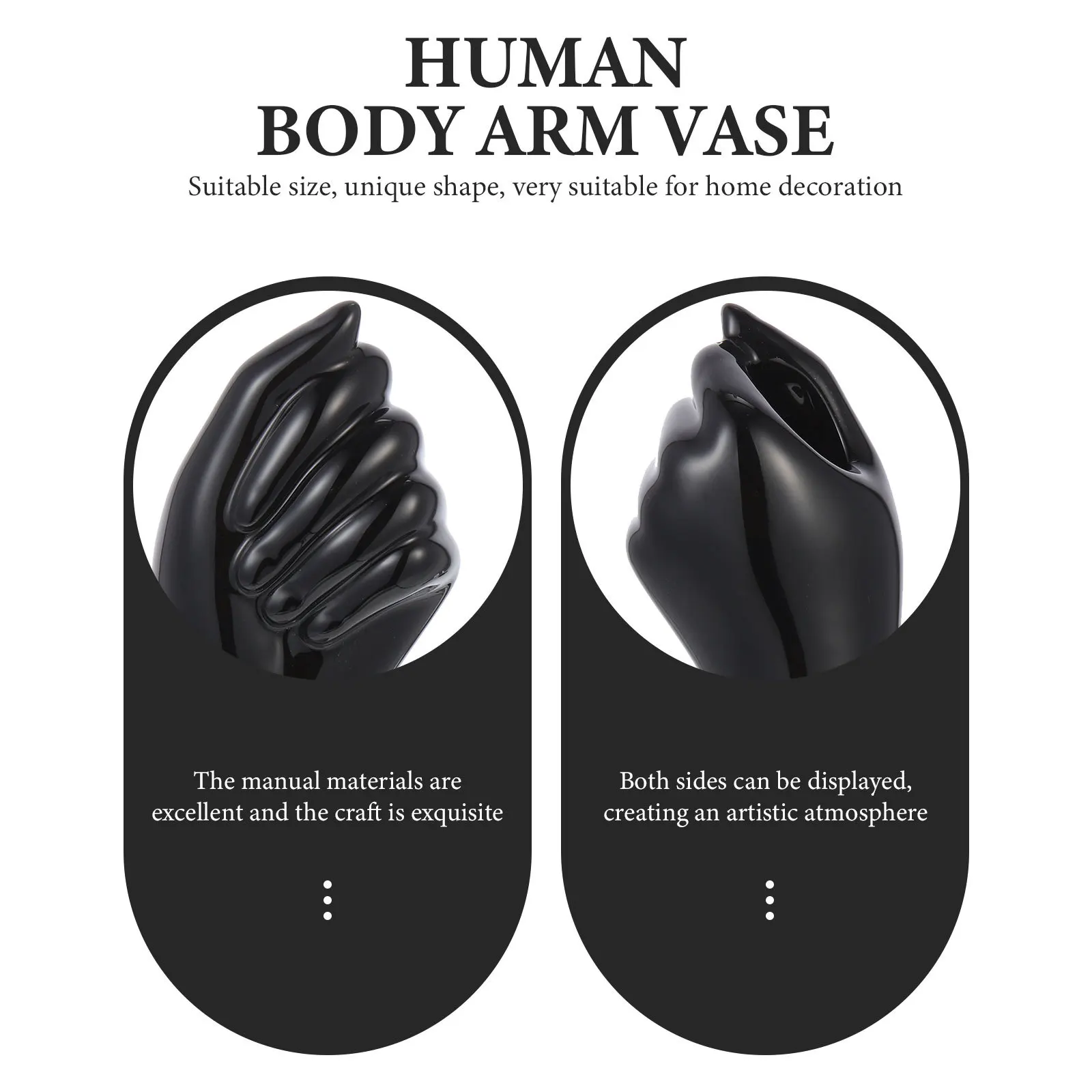 

Human Body Arm Vase Ceramic Decorative Art Piece Desktop Decoration for Living Room Coffee Table Office Ornament