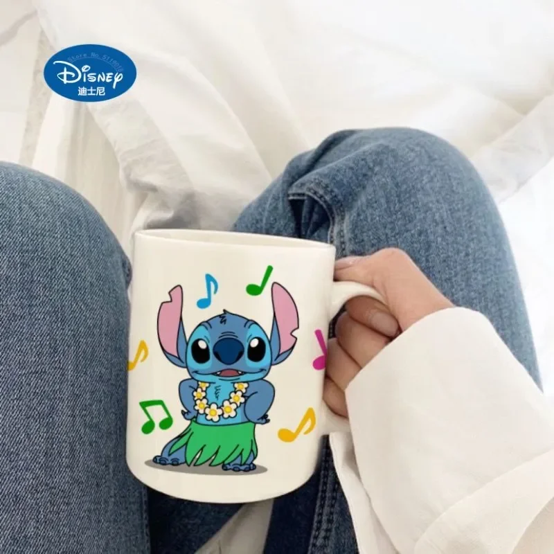 Disney Mug Cup Stitch Thermos Bottle Childen Boy Girl Student Cartoon Mugs Handle Kids Water Cup 300ML