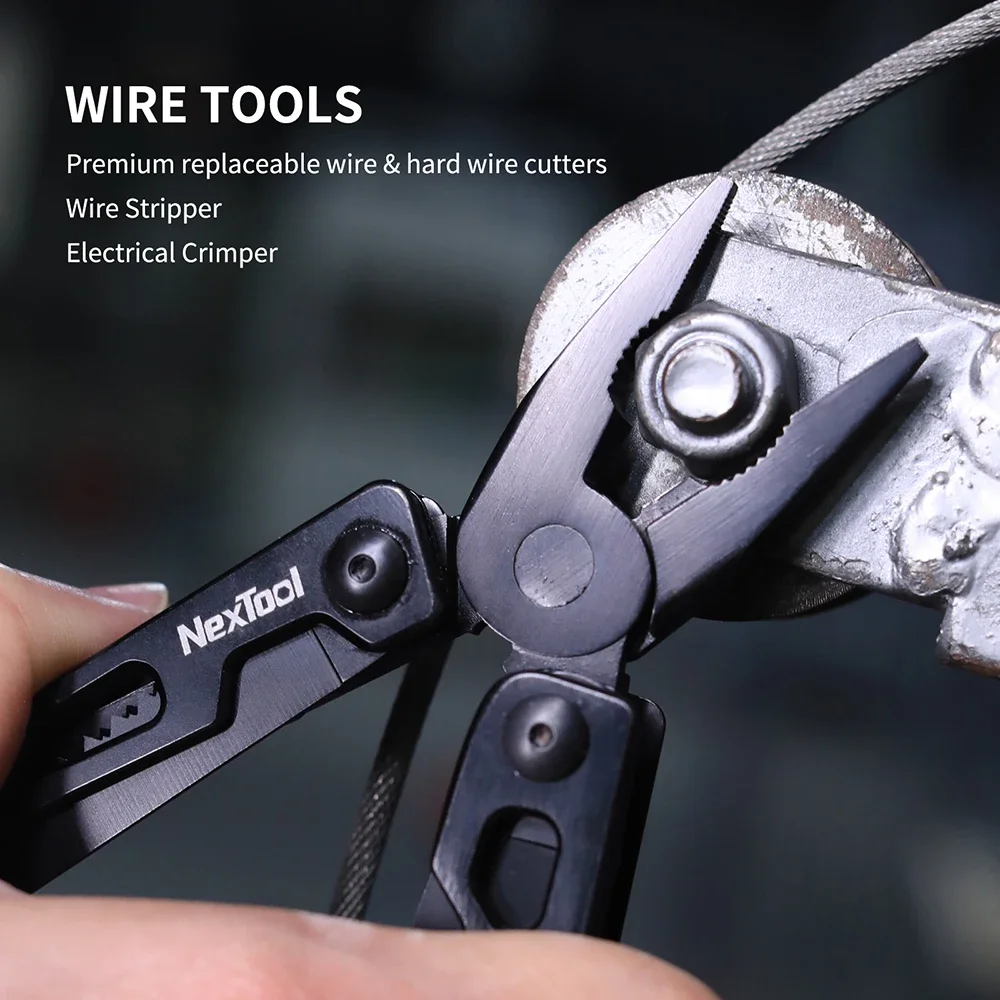 NexTool-herramientas múltiples 9 en 1, llave fija, alicates plegables, brocas de destornillador, sierra de madera, herramientas manuales EDC para exteriores