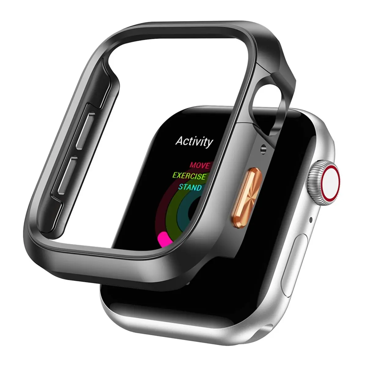 DT89 NEW Metal Frame Case for Series, Shockproof Protective Bumper Cover, Compatible for 44mm Black