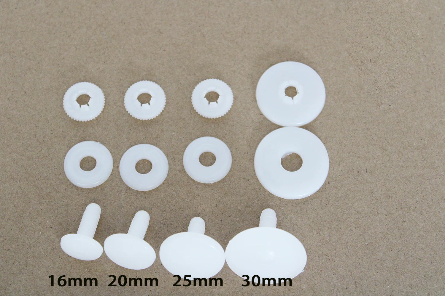 20 satz/los 16mm 20mm 25mm 30mm Spielzeug Skelett gelenk (3 Teile ein Satz) für DIY Puppe Größe Option