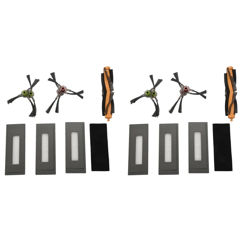 ABZA-متوافق مع المكنسة الكهربائية الروبوتية Ecovacs Deebot Ozmo 930، 2 فرشاة رئيسية، 6 مرشحات عالية الكفاءة، 8 فرش جانبية