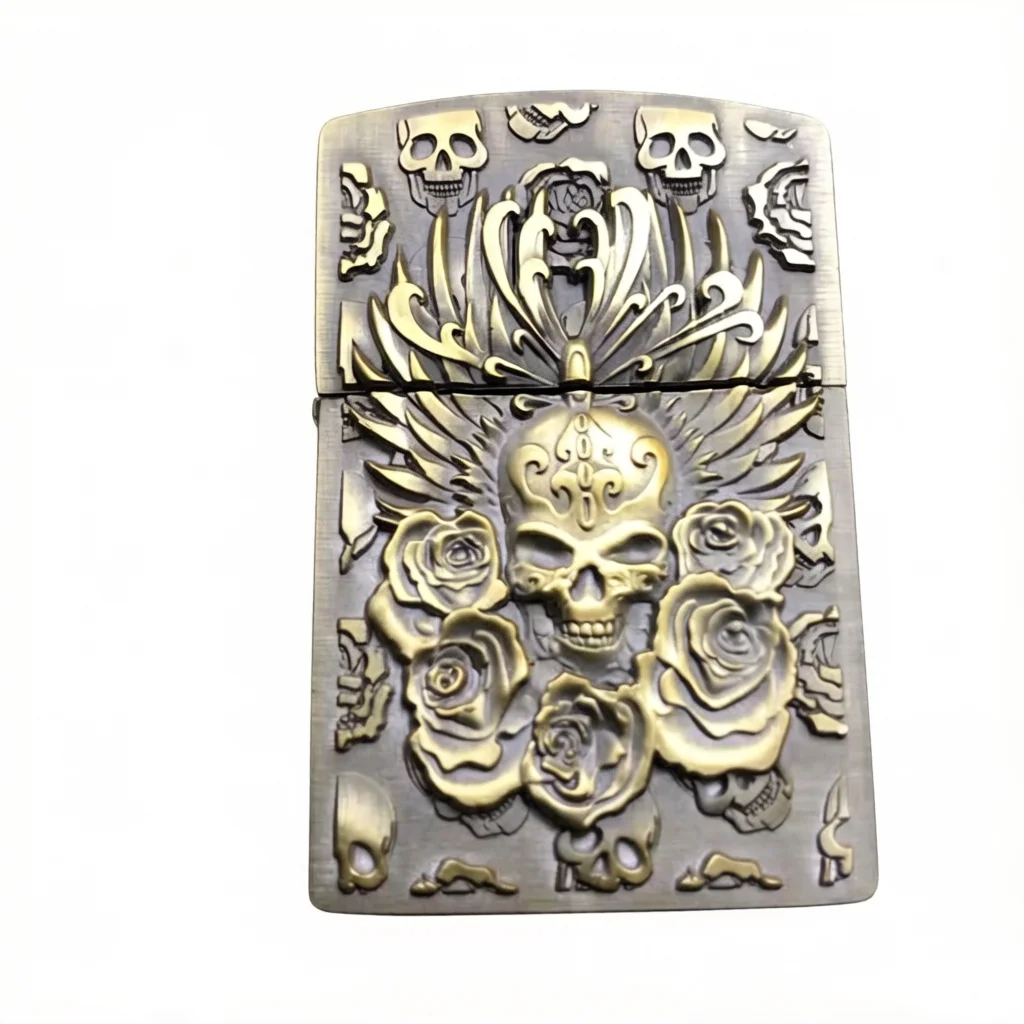 DIY Metal Badge Sticker Decoration Parts Accessories Carving Skull Heads For ZP Zorro Lighters