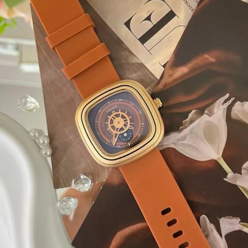 Nova moda grande mostrador luz luxo temperamento relógio feminino casual pulseira de silicone relógio feminino presente para mulher