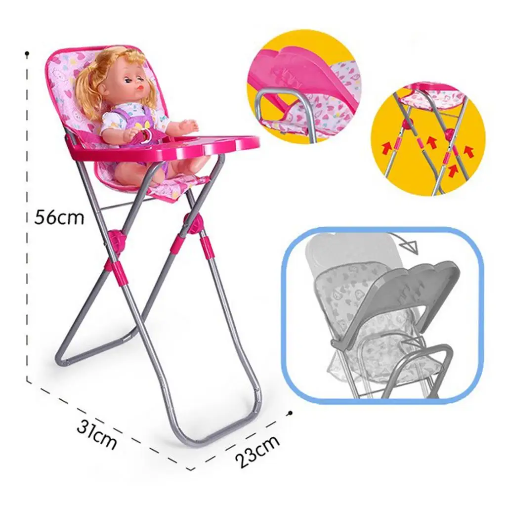 Simulation Baby Doll Dining Chair Lightweight Dollhouse Furniture for Pretend Play and Nursery Room Decoration