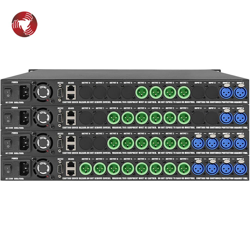 Digital 4 In 8 Out Speaker Processor With Software DSP Speaker Management System 96kHz Processor