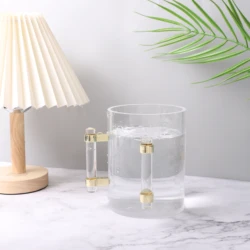 Luxury Clear Acrylic Round Lucite Jewish Washing Cup Judaica Hand Wash Cup with Two Acrylic Handles for Jewish Wholesale