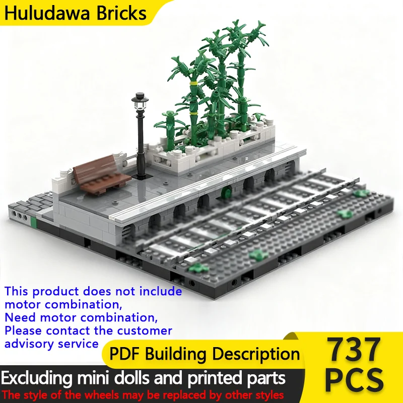 

Street View Model MOC Building Bricks Train Station Plant Platform Modular Technology Children Holiday Gifts Assemble Toys Suit