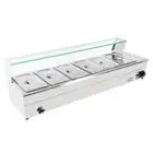 110V Bain Marie Food Warmer 6 Pan x 1/3 GN, Food Grade Stainelss Steel Commercial Food Steam Table 6-Inch Deep, 1200W Electric C