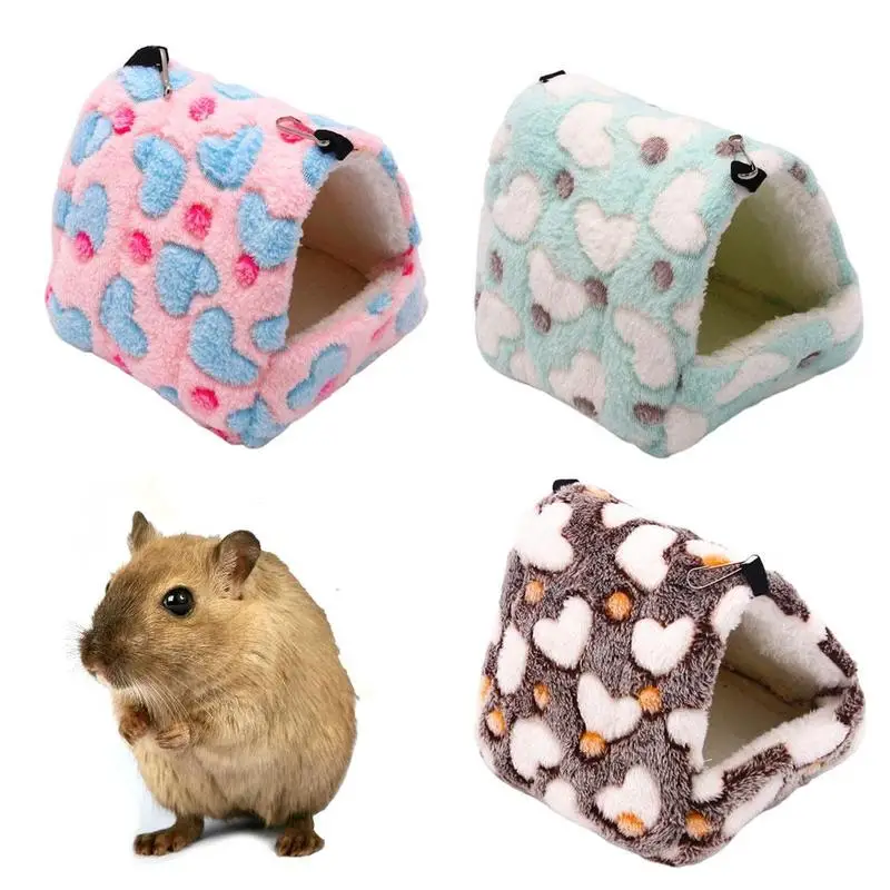 Plush Pet Hamster Nest for Birds House Warm Comfortable Winter Parrot Hammock Cave Cage Guinea Pig Nest Tent Pet Accessories