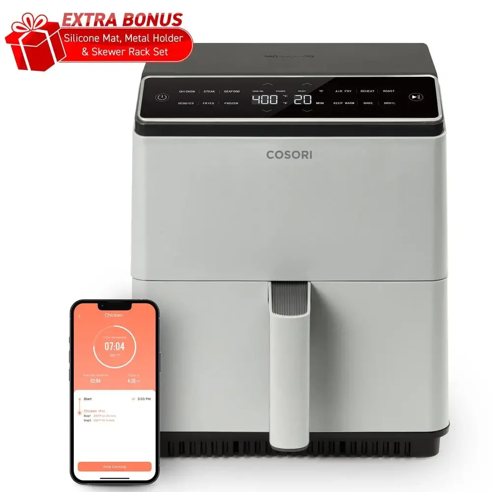 Smart Air Fryer Precise Temperature Control App Connectivity Bonus Accessory Set