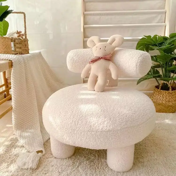 

Интернет-знаменитости, дизайнерский одиночный стул из овечьего флиса, повседневный маленький диван, низкий табурет для детской гостиной, стул для чтения