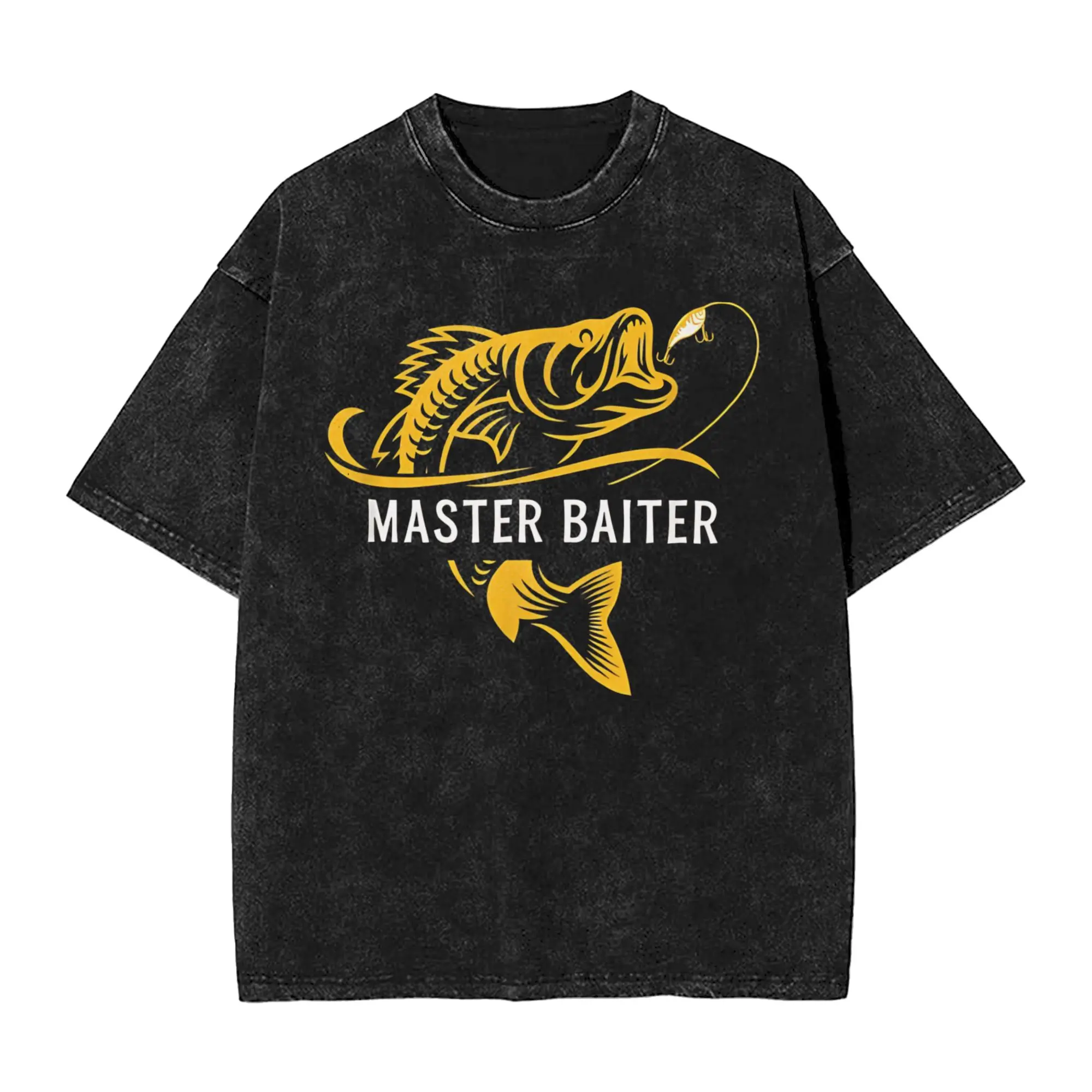 Master Baiter Funny Fishing  Apparel Washed T Shirts Men Women Streetwear Hip Hop T-Shirt Summer  Tee Shirt Short Sleeve