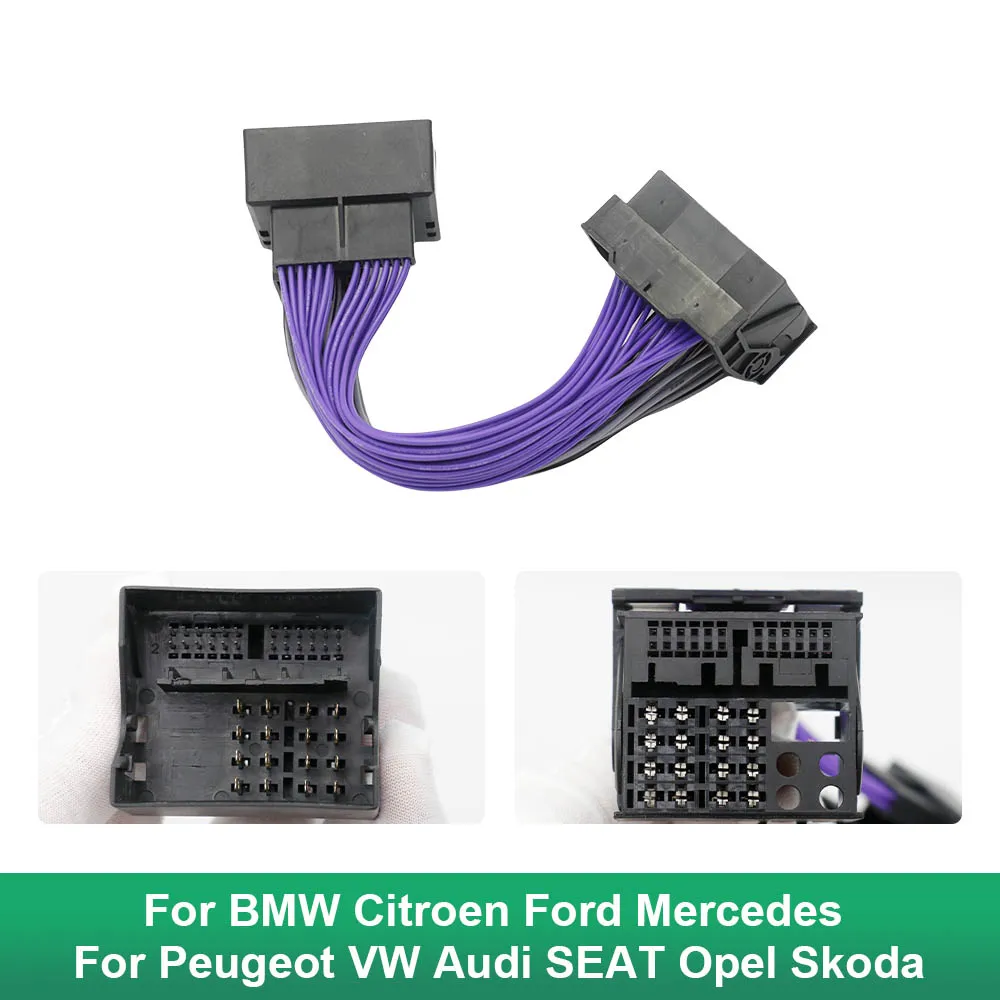 40 Pin Quadlock Extension Adapter Cable Plug Play Wiring Harness for BMW Citroen Ford Mercedes Peugeot VW Audi SEAT Opel Skoda