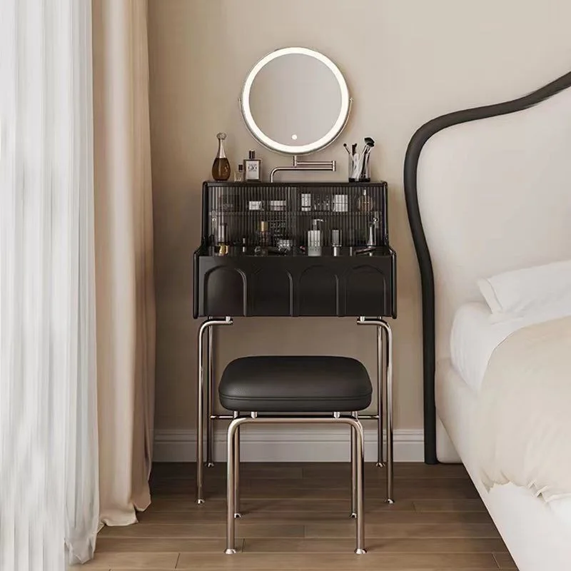 

French medieval retro style dresser small apartment 60cm bedroom solid wood bedside makeup table designer makeup table