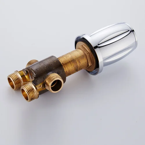 Imagen 2 del producto BAKALA Bañera de latón cromado Válvula de control de agua fría y caliente Grifo Baño Ducha Mezclador Bañera Juego de 3 piezas Válvula de conmutación