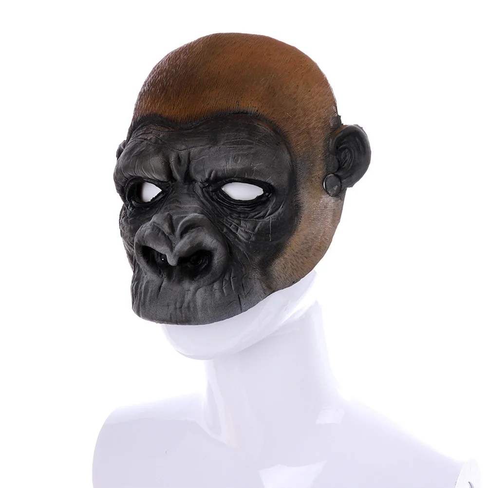 Хэллоуин Забавная вечеринка Маскарадная маска ПУ Пенящаяся обезьяна Головной убор Страшная маска орангутана Вечеринка Полнолицевая маска