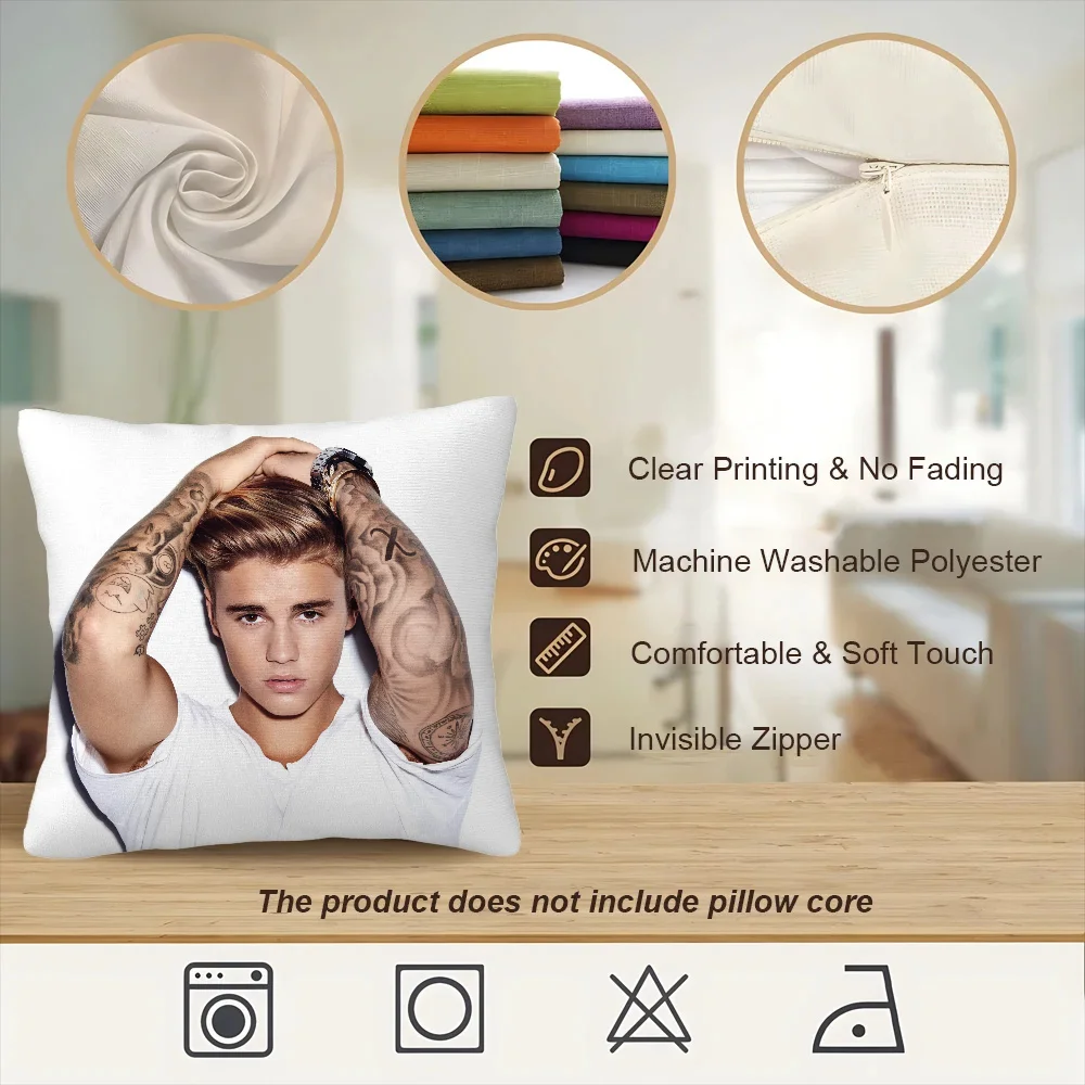 Luxury Living Room Decoration Justin Bieber Decorative Pillows for Sofa Cushions Cover Home and Decoration Personalized Gifts