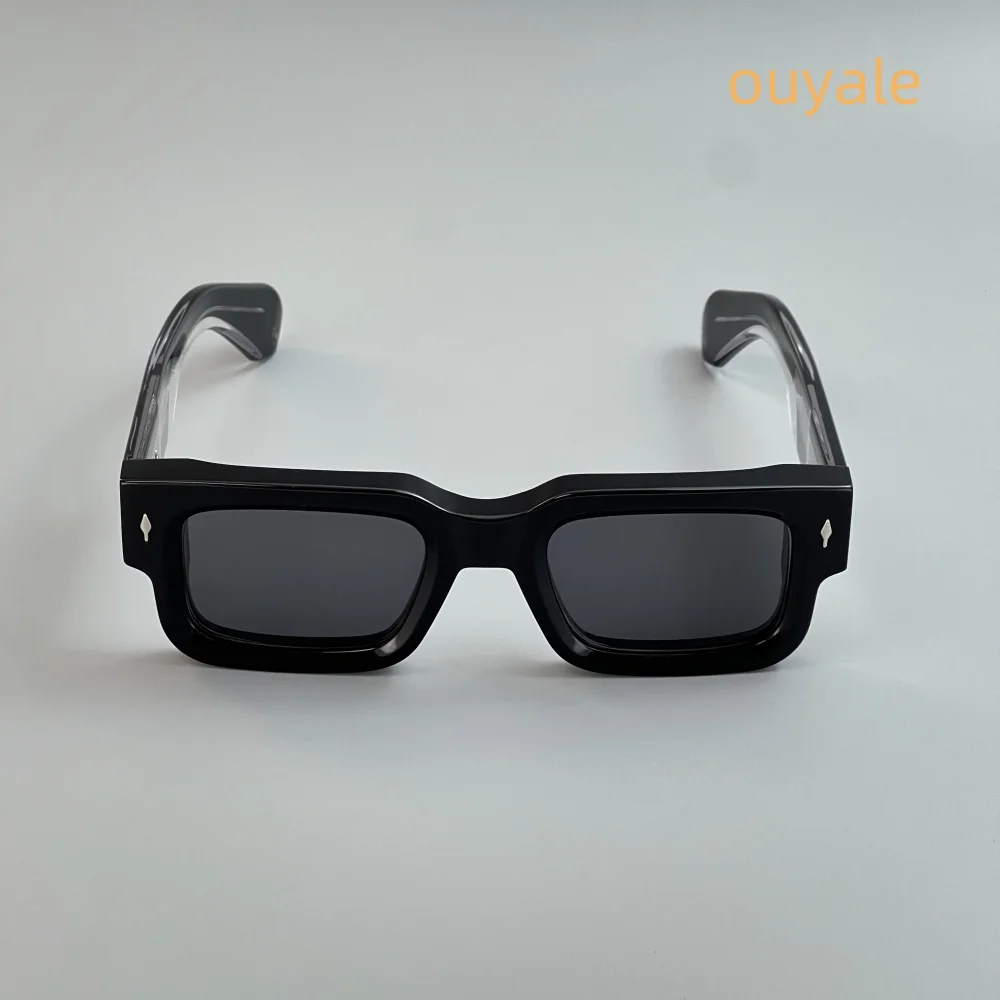 JACQUES ASCARI Occhiali da sole quadrati in acetato da uomo Occhiali da sole firmati con protezione UV400 per viso piccolo