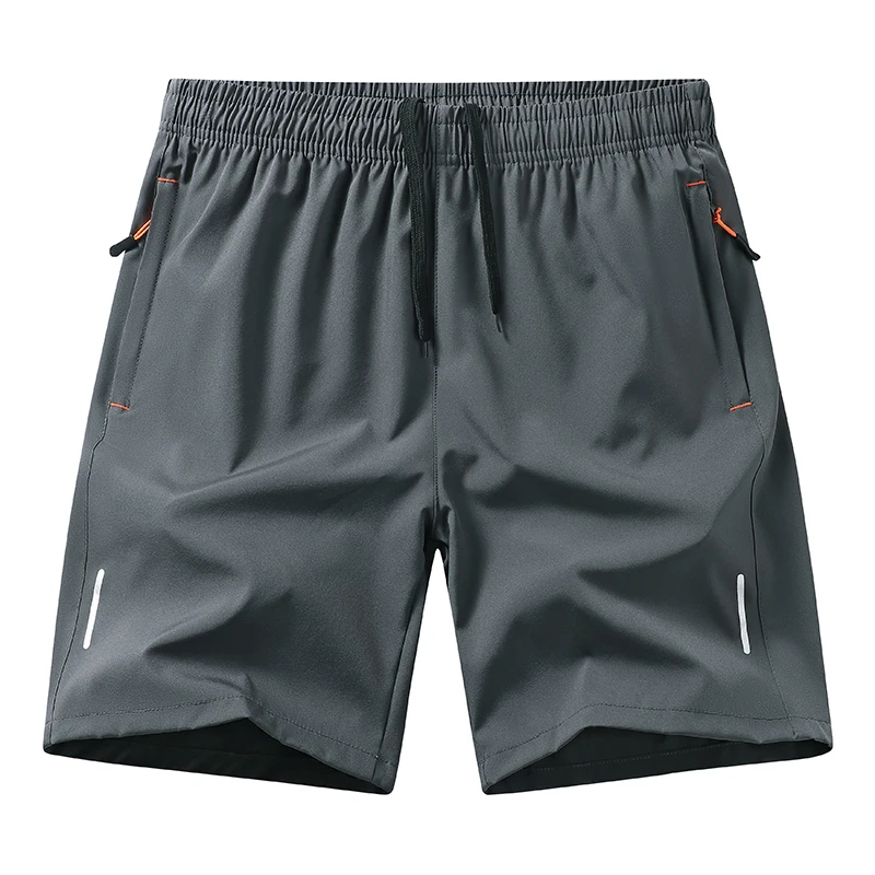 Herren Schnelltrocknende Sportshorts mit Reißverschlusstasche, elastischem Bund und Kordelzug, lässige Workout-, Lauf- und Fitness-Shorts, kurze Hosen für Männer, Sommer, Outdoor-Sport – Detail 1