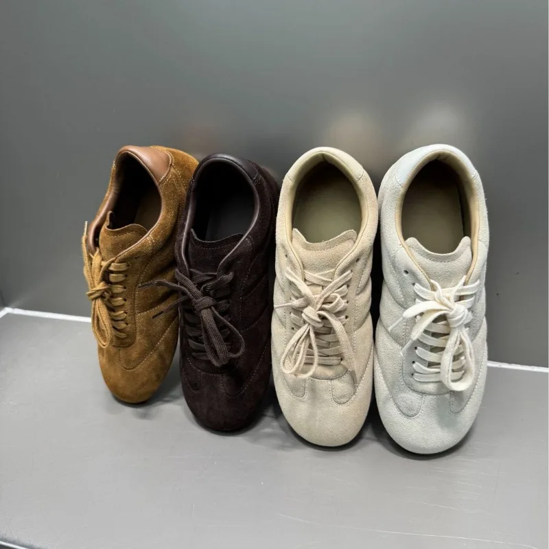 

Autumn New Anti-velvet Leather German Training Shoes Retro Lace-up Casual Comfortable Soft Sole Versatile Sports Style Women