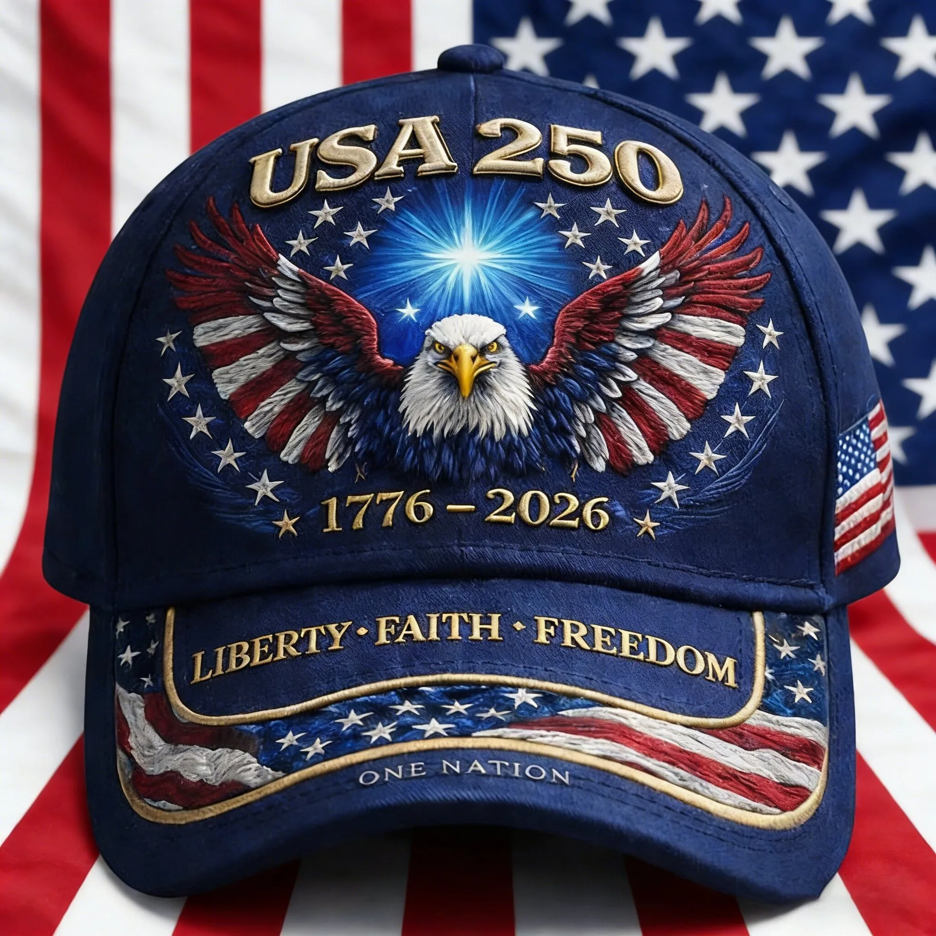 usa-caps-250th-高級野球帽帽子男性用女性用ヒップホップ帽子
