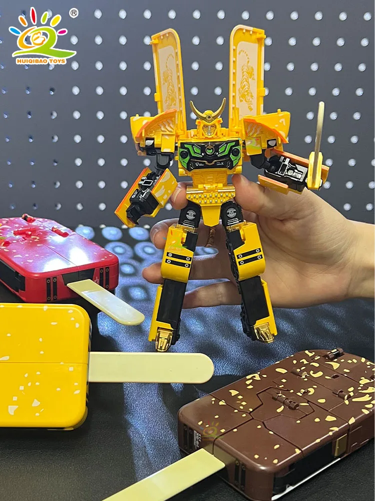 Robot de déformation de crème glacée 2 en 1, pour pot d'image mecha, modèle de guerrier créatif, jouets éducatifs de déformation pour enfants, cadeaux