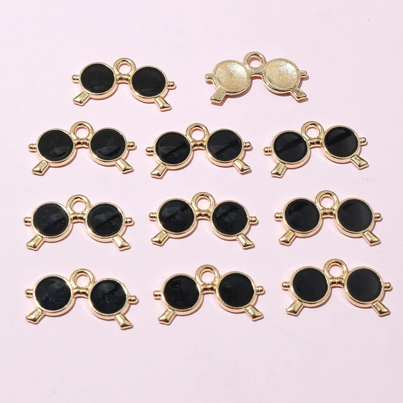 20pcs 10x18mm Enamel Sunglasses Charms Pendant Small Cute DIY Jewelry Making Accessories for Bracelet Earrings Keychains - view 4