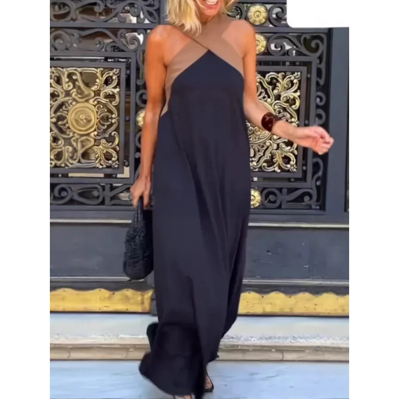 

TOY-Off-Shoulder Irregular Dress Women's Fashion Halter Neck Long Dress Wholesale Fashion Sexy