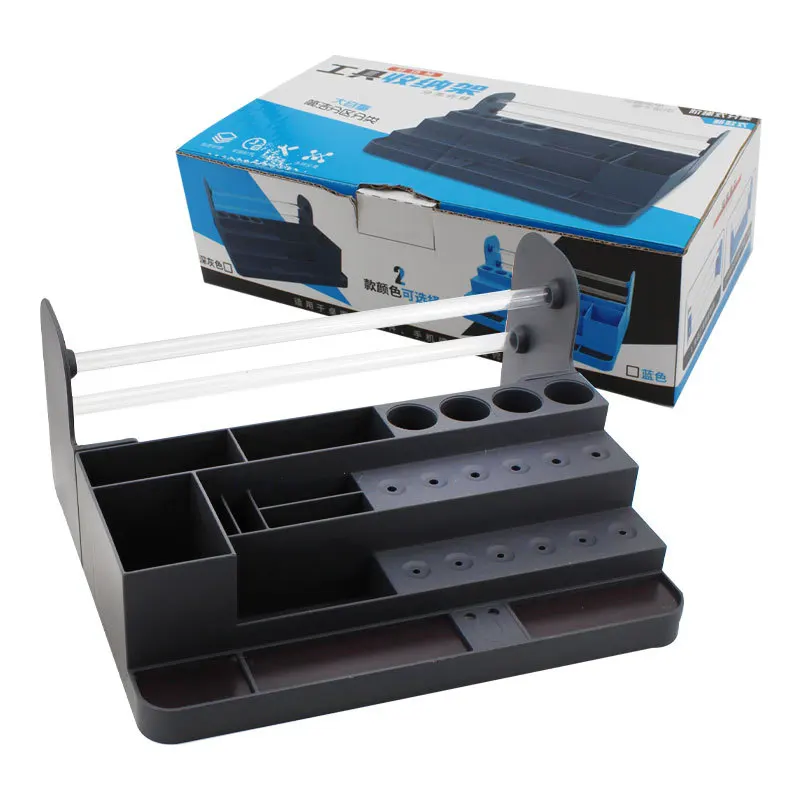 صندوق تخزين أدوات إصلاح الهاتف المحمول، صناديق تنظيم قطع الغيار متعددة الوظائف، صناديق تخزين مفك براغي بلاستيكية لسطح المكتب