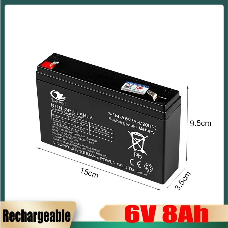 6V 10Ah Lead-acid Battery 10000mAh Rechargeable Backup Batteries For Emergency Light Children Electric Toy Car Electronic Scale