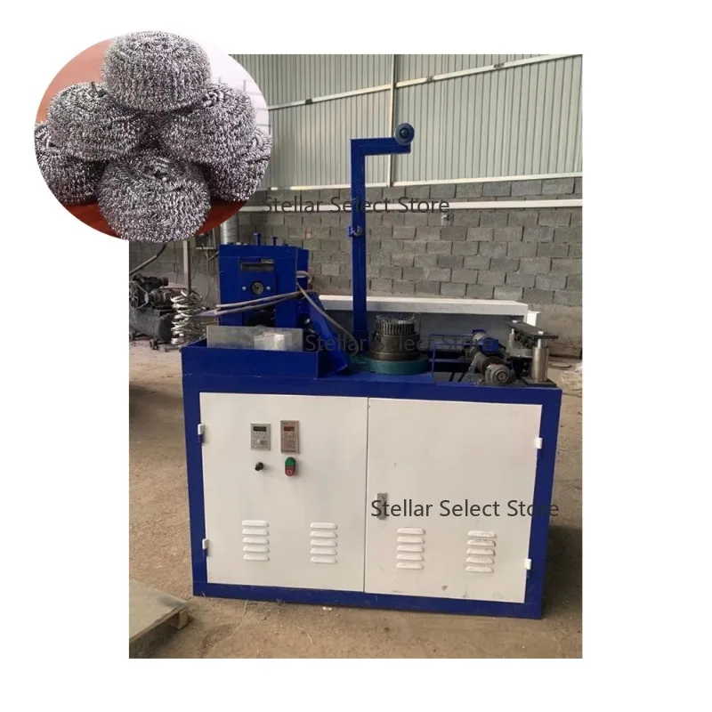 10kg/h Single or Double Weaving Heads Steel Wool Mesh Making Machine Low Energy Consumption Steel Wool Scrubber Making Machine