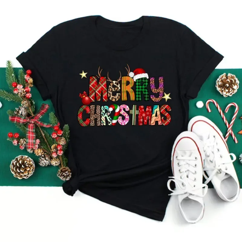 

Just A Girl Who Loves Christmas Print Women T-shirts Cute Female Christmas Clothes New Year Party Tshirt
