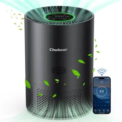 Chuboor Air Purifiers for Home H13 True HEPA for Bedroom Room kitchen washroom for Smoke and Dust Pollen Odors PM2.5 Detection
