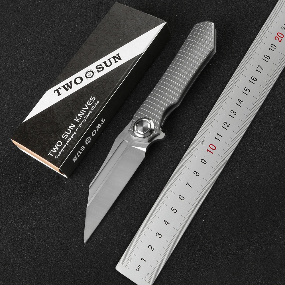 

TWO SUN TS195 Flipper Folding Knife M390 Blade Tactical Titanium Alloy Handle Camping Outdoor Survival EDC Tools