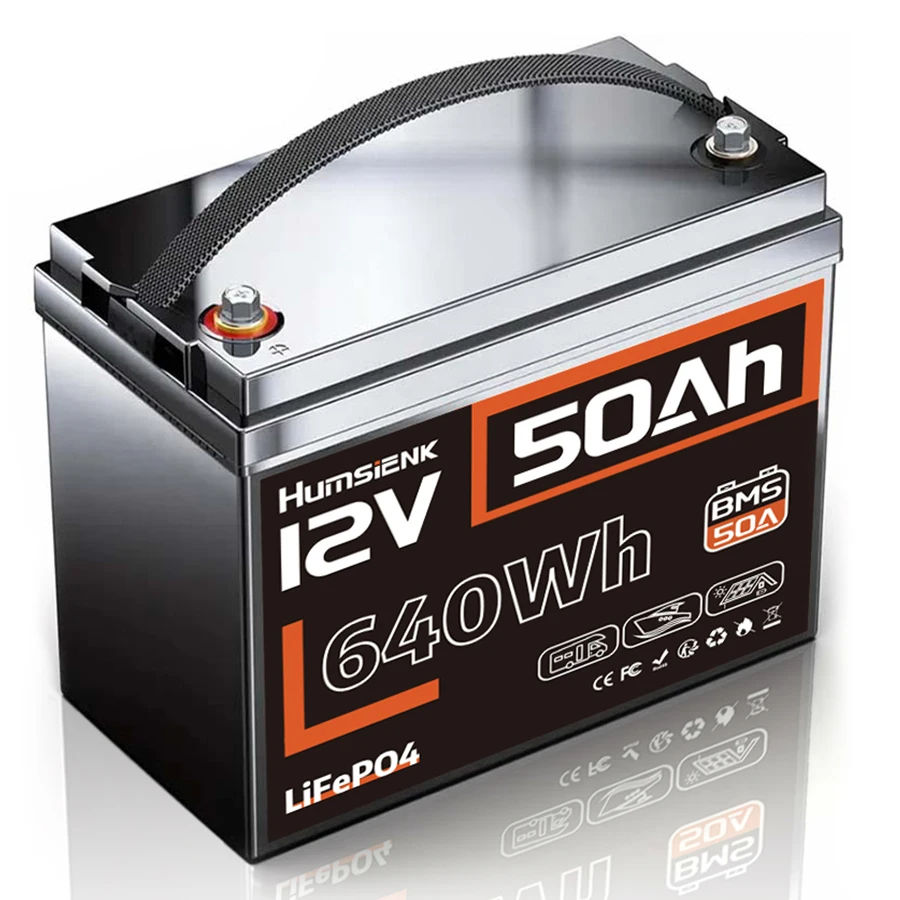 Lithium Iron Phosphate Battery 12V 50Ah Built-in 50A BMS Rechargeable Efficiency Home Energy Storage LiFePO4 Batteries