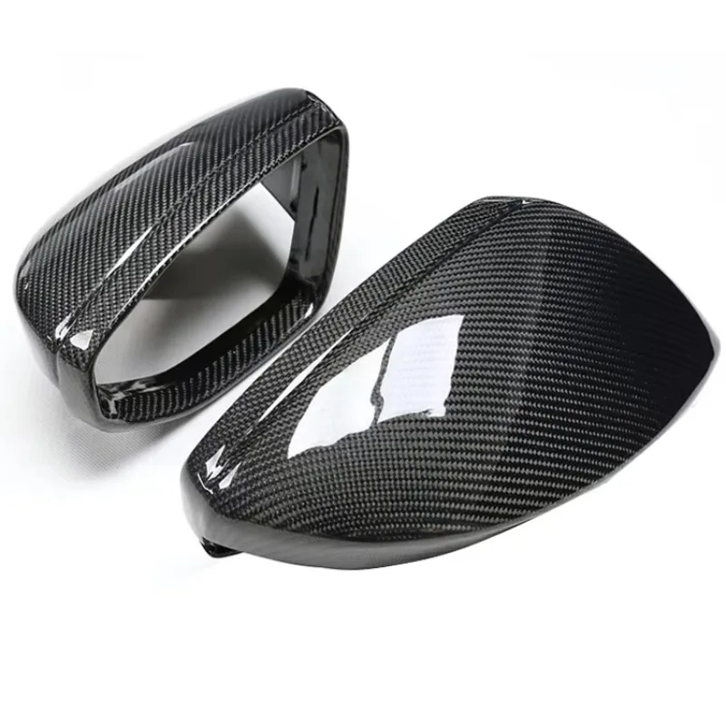Car Carbon Fiber Mirror Covers Reversing Mirror Caps Housings With Auxiliary Holes For Audi A6 S6 A7 S7 C8 2019-2025